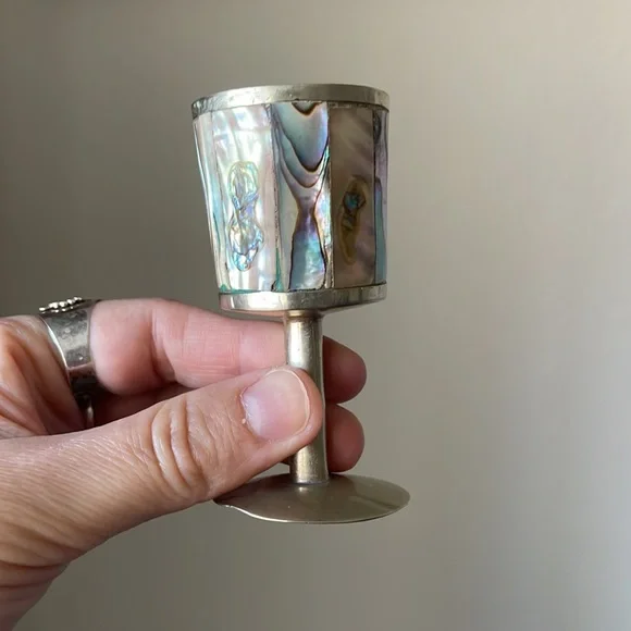 💖sold nfs💖Alpaca sterling cup with abalone - Picture 3 of 7